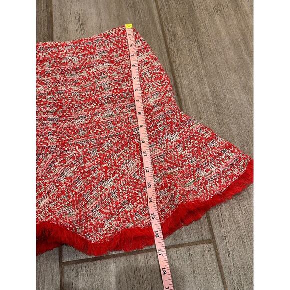 Zara Red Tweed Mini Skirt size XS - Picture 5 of 7